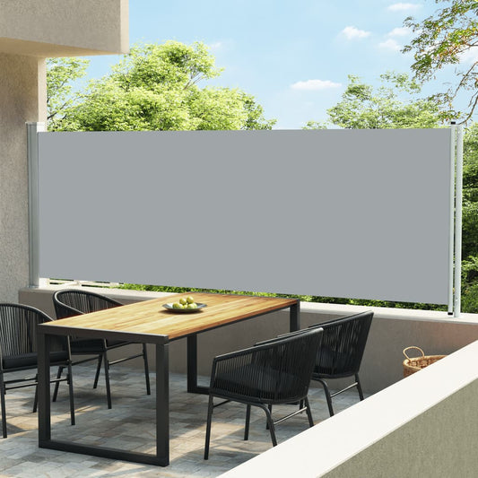 Berkfield Patio Retractable Side Awning 160x600 cm Grey