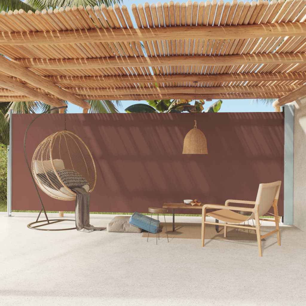 Berkfield Patio Retractable Side Awning 200x600 cm Brown