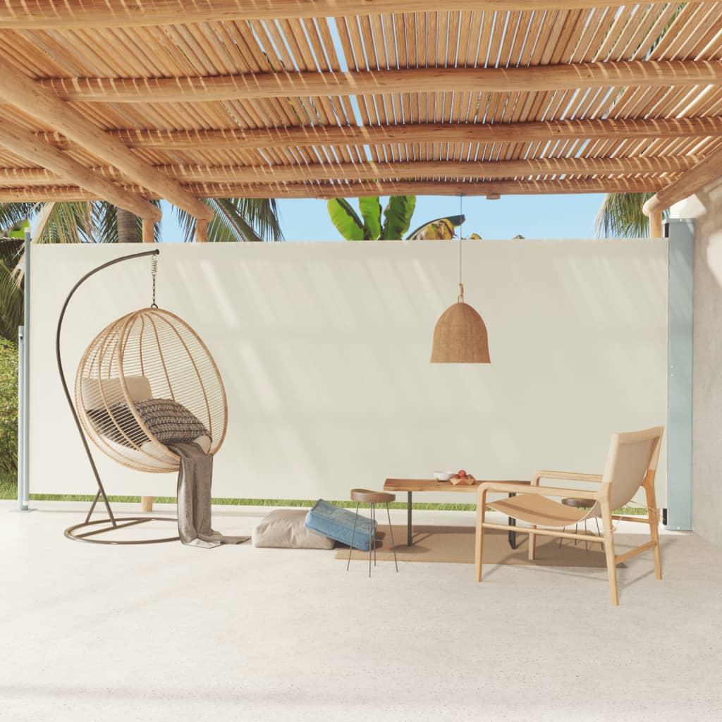 Berkfield Patio Retractable Side Awning 220x600 cm Cream
