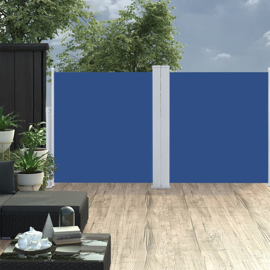 Berkfield Retractable Side Awning Blue 117x600 cm