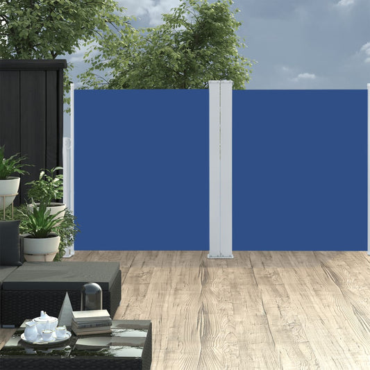 Berkfield Retractable Side Awning Blue 140x600 cm
