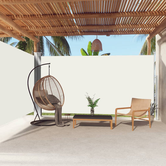 Berkfield Retractable Side Awning Cream 200x600 cm