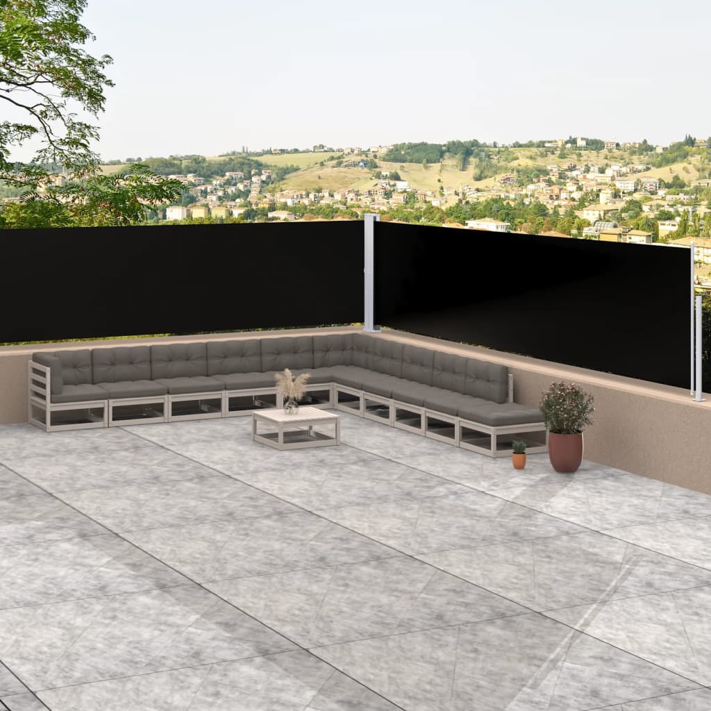 Berkfield Retractable Side Awning Black 117x1000 cm