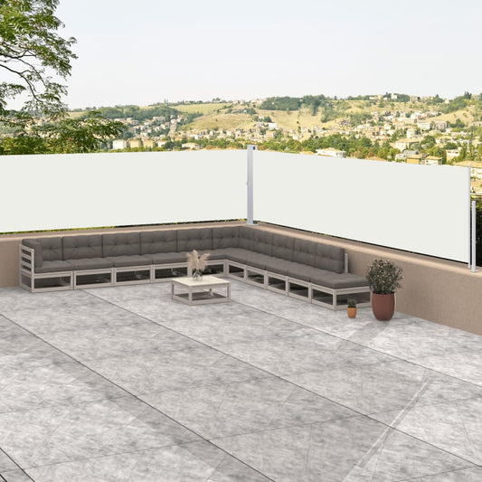 Berkfield Retractable Side Awning Cream 117x1000 cm