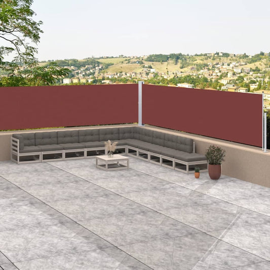 Berkfield Retractable Side Awning Brown 117x1000 cm