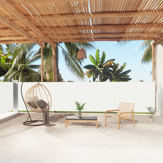 Berkfield Retractable Side Awning Cream 140x1000 cm