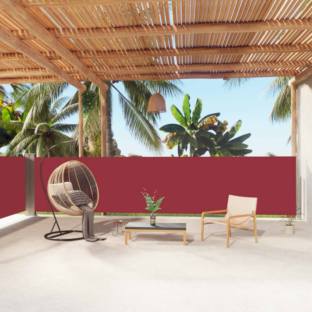 Berkfield Retractable Side Awning Red 140x1000 cm