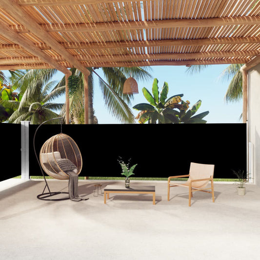 Berkfield Retractable Side Awning Black 160x1000 cm