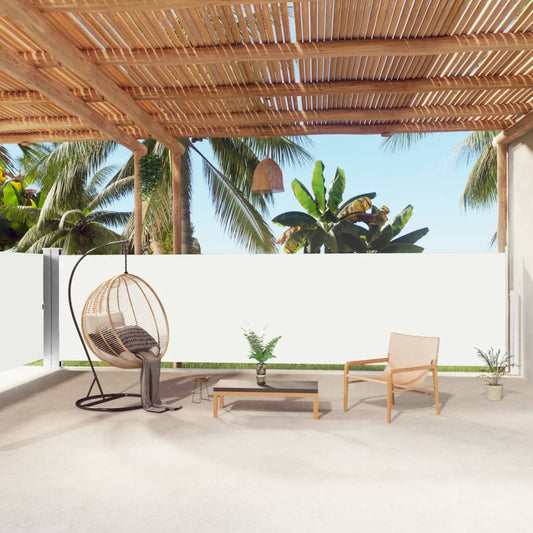 Berkfield Retractable Side Awning Cream 160x1000 cm