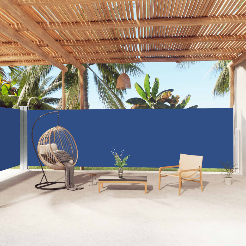 Berkfield Retractable Side Awning Blue 180x1000 cm