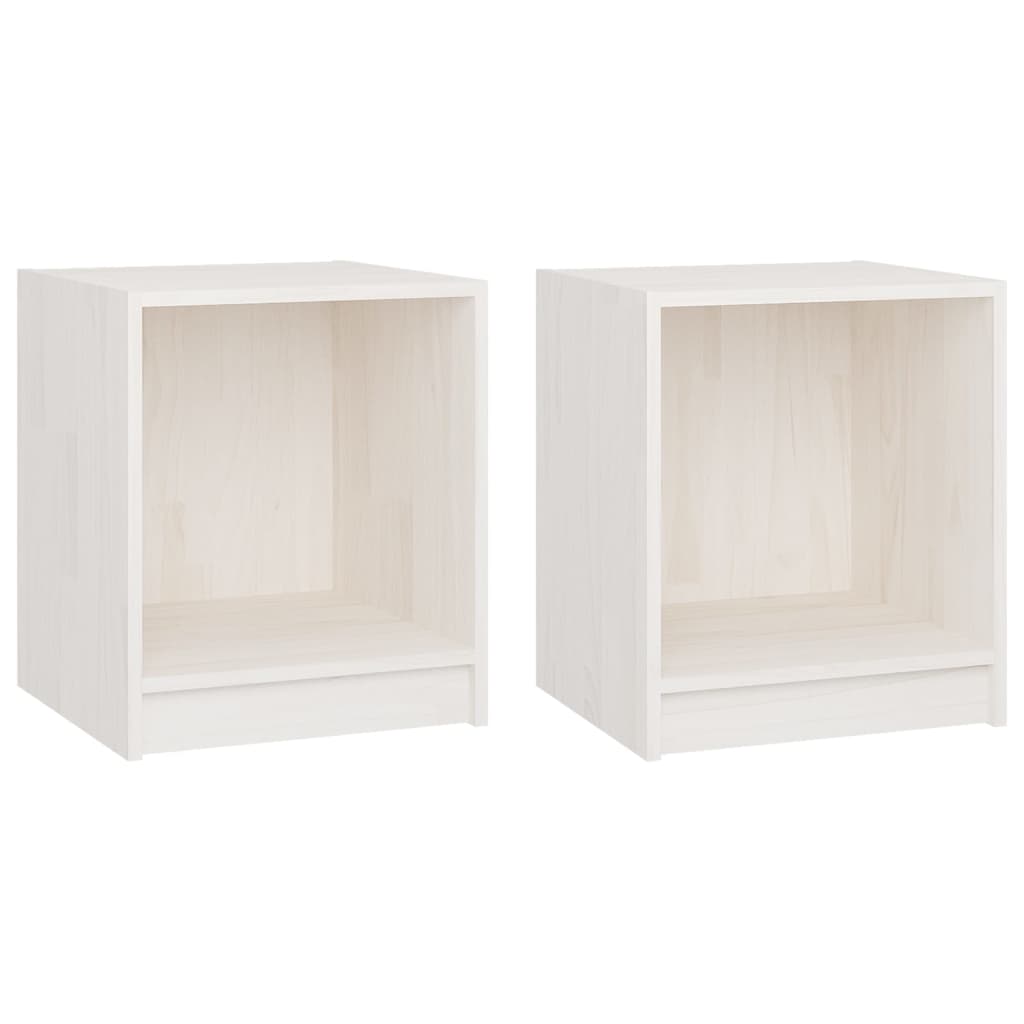 Berkfield Bedside Cabinets 2 pcs White 35.5x33.5x41.5 cm Solid Pinewood