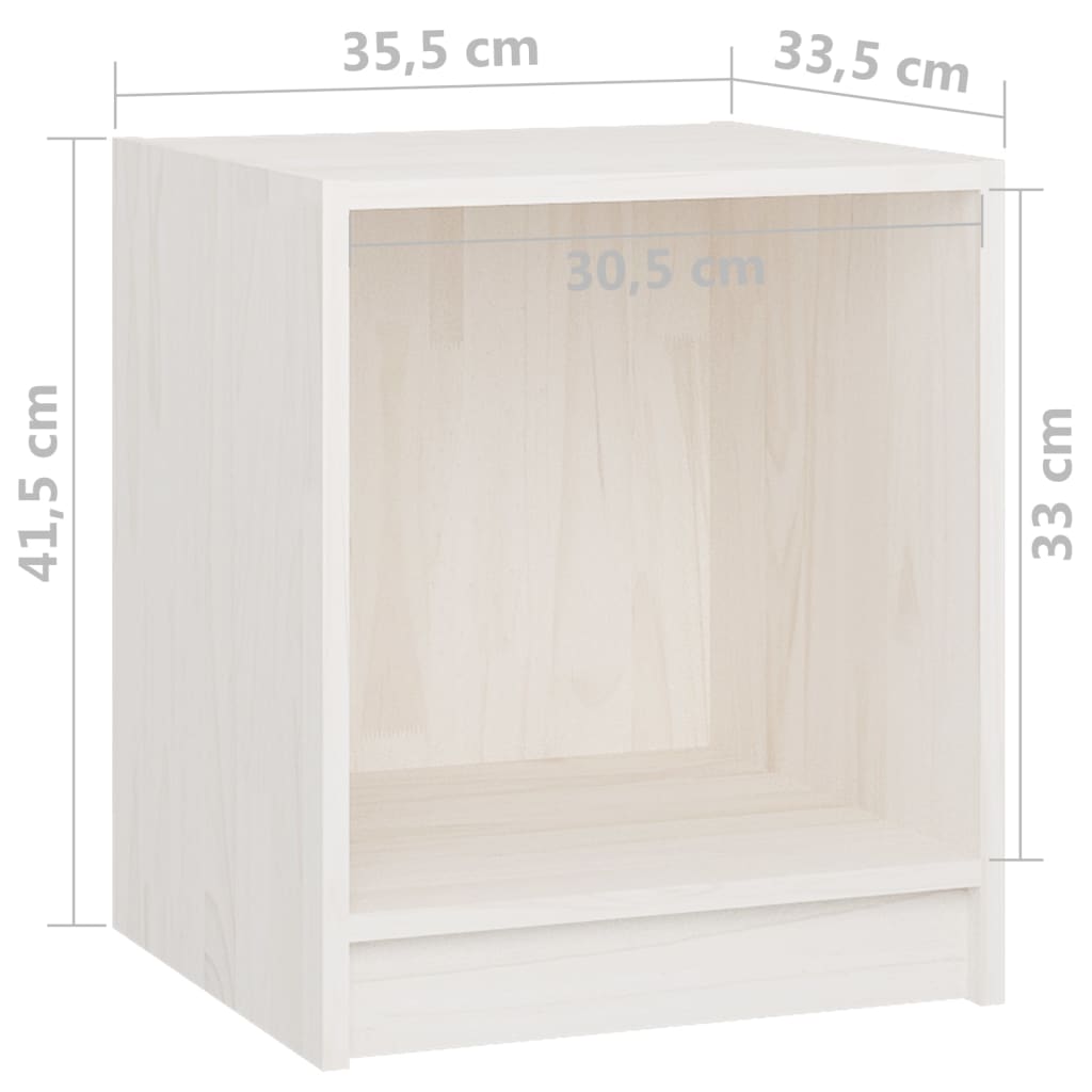 Berkfield Bedside Cabinets 2 pcs White 35.5x33.5x41.5 cm Solid Pinewood