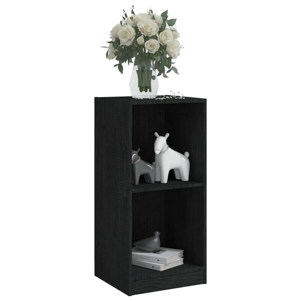 Berkfield Side Cabinet Black 35.5x33.5x76 cm Solid Pinewood