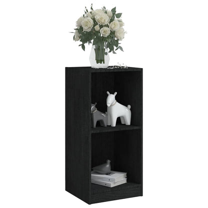 Berkfield Side Cabinet Black 35.5x33.5x76 cm Solid Pinewood