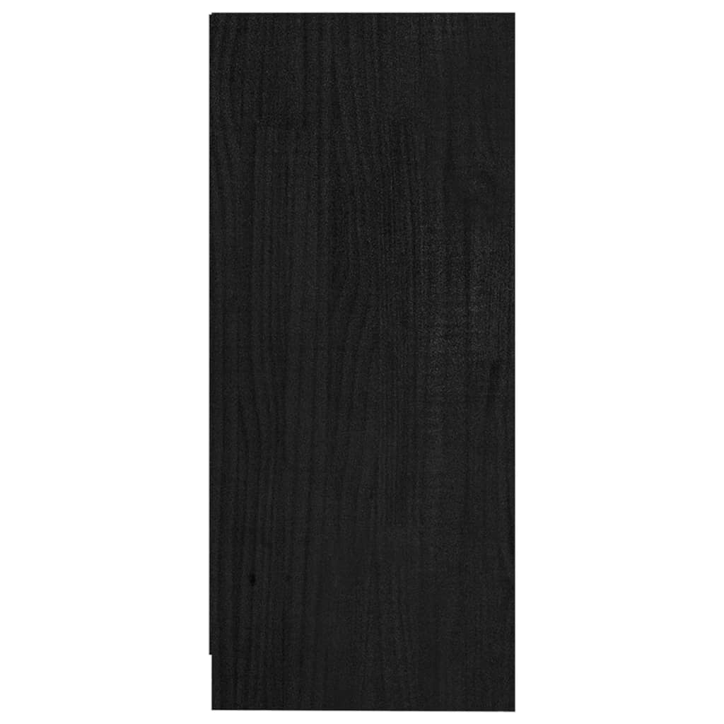 Berkfield Side Cabinet Black 35.5x33.5x76 cm Solid Pinewood