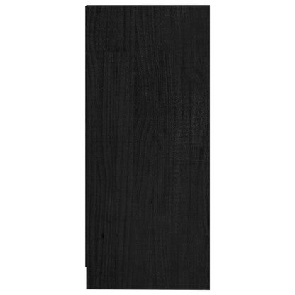 Berkfield Side Cabinet Black 35.5x33.5x76 cm Solid Pinewood