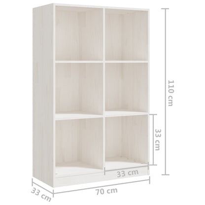 Berkfield Book Cabinet White 70x33x110 cm Solid Pinewood