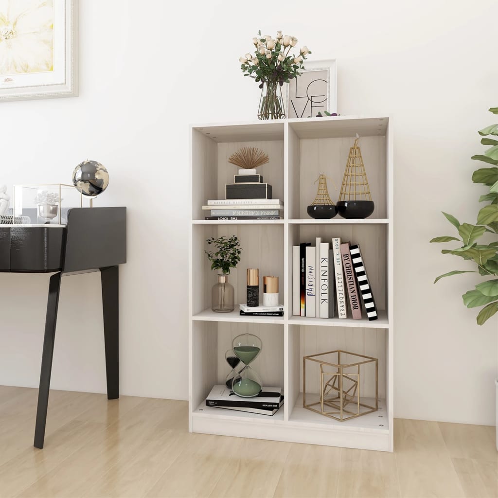 Berkfield Book Cabinet White 70x33x110 cm Solid Pinewood