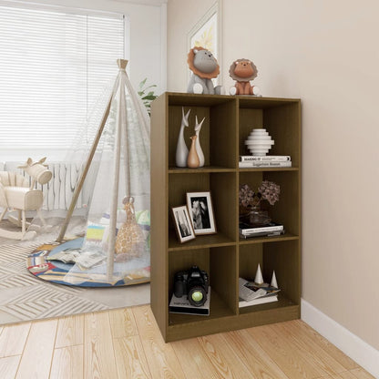Berkfield Book Cabinet Honey Brown 70x33x110 cm Solid Pinewood