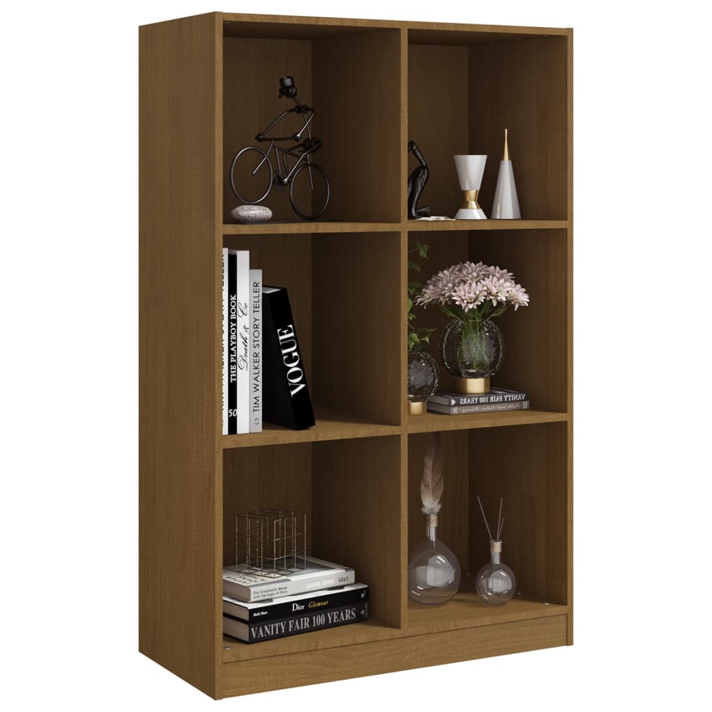 Berkfield Book Cabinet Honey Brown 70x33x110 cm Solid Pinewood