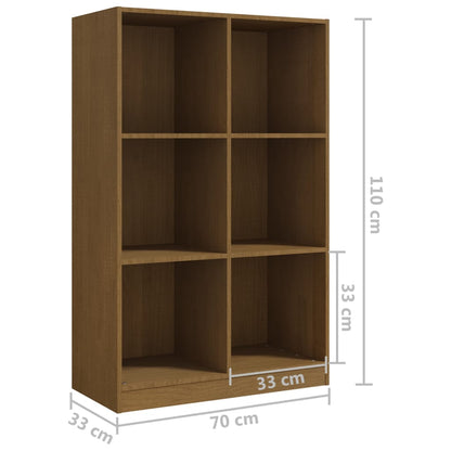 Berkfield Book Cabinet Honey Brown 70x33x110 cm Solid Pinewood