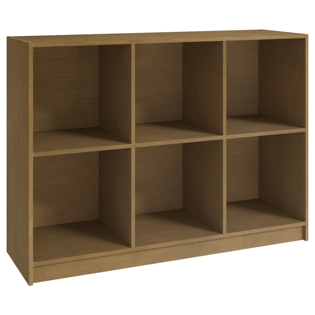 Berkfield Book Cabinet Honey Brown 104x33x76 cm Solid Pinewood