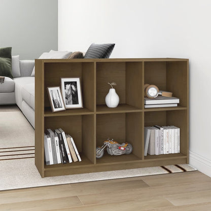 Berkfield Book Cabinet Honey Brown 104x33x76 cm Solid Pinewood