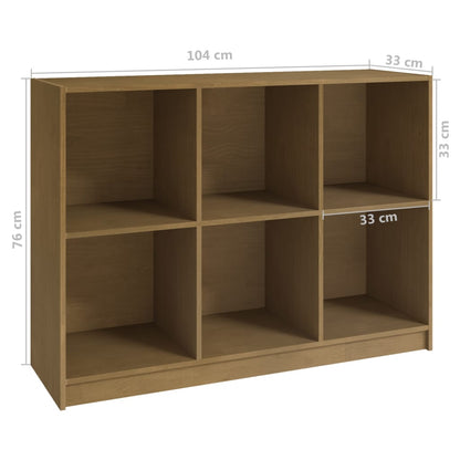 Berkfield Book Cabinet Honey Brown 104x33x76 cm Solid Pinewood
