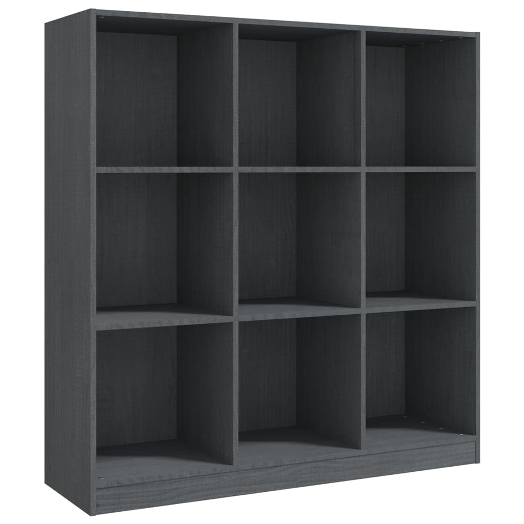 Berkfield Book Cabinet/Room Divider Grey 104x33.5x110 cm Solid Pinewood