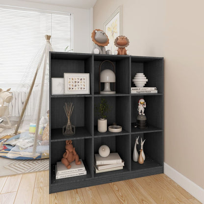 Berkfield Book Cabinet/Room Divider Grey 104x33.5x110 cm Solid Pinewood
