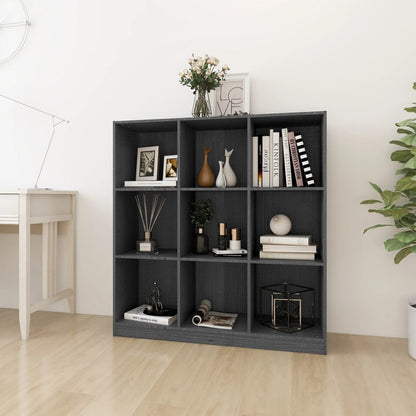 Berkfield Book Cabinet/Room Divider Grey 104x33.5x110 cm Solid Pinewood