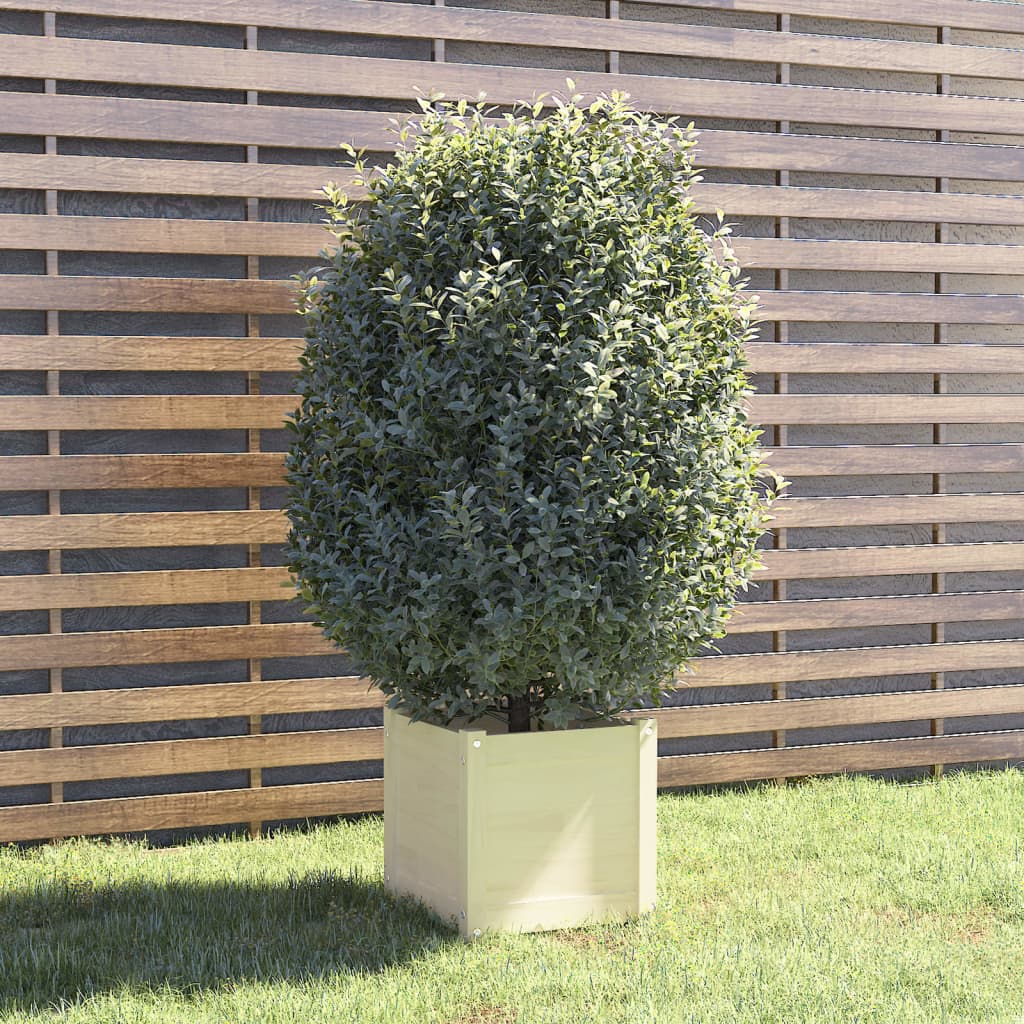 Berkfield Garden Planter White 40x40x40 cm Solid Pinewood