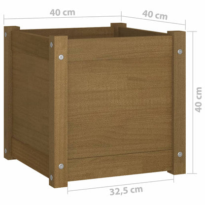 Berkfield Garden Planter Honey Brown 40x40x40 cm Solid Pinewood