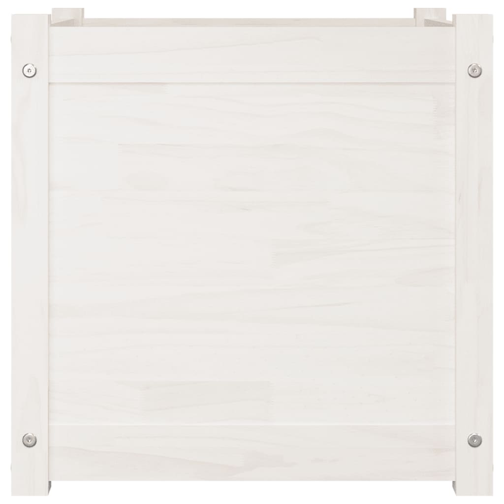 Berkfield Garden Planters 2 pcs White 50x50x50 cm Solid Pinewood