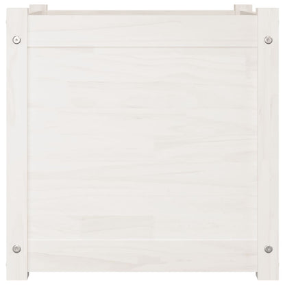 Berkfield Garden Planters 2 pcs White 50x50x50 cm Solid Pinewood