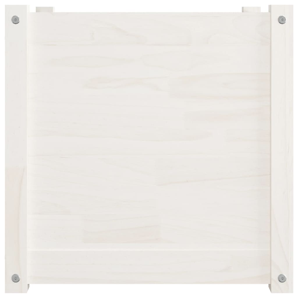 Berkfield Garden Planters 2 pcs White 50x50x50 cm Solid Pinewood