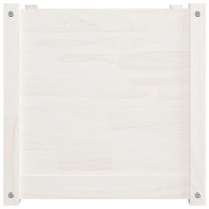Berkfield Garden Planters 2 pcs White 50x50x50 cm Solid Pinewood