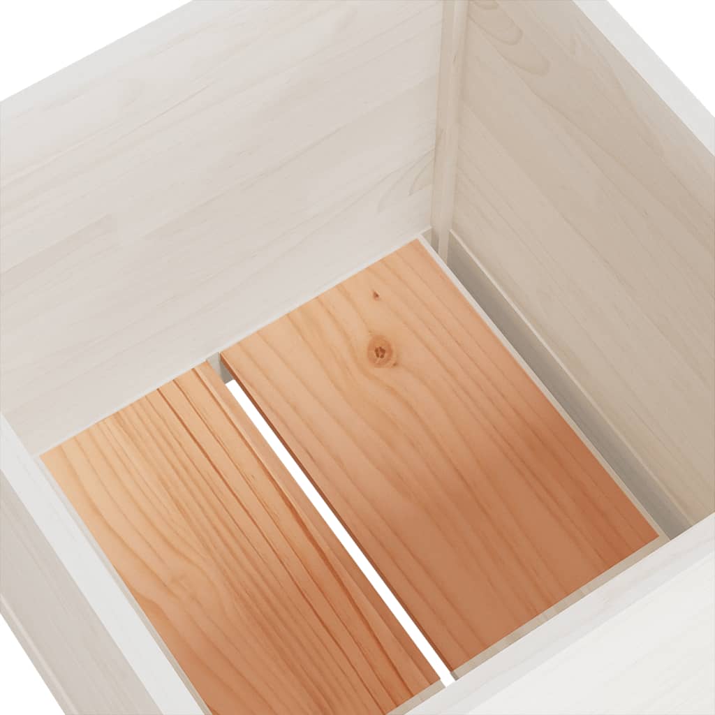 Berkfield Garden Planters 2 pcs White 50x50x50 cm Solid Pinewood