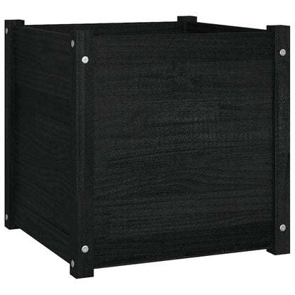Berkfield Garden Planter Black 50x50x50 cm Solid Pinewood