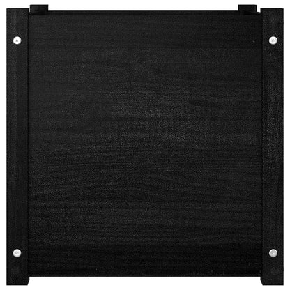 Berkfield Garden Planter Black 50x50x50 cm Solid Pinewood