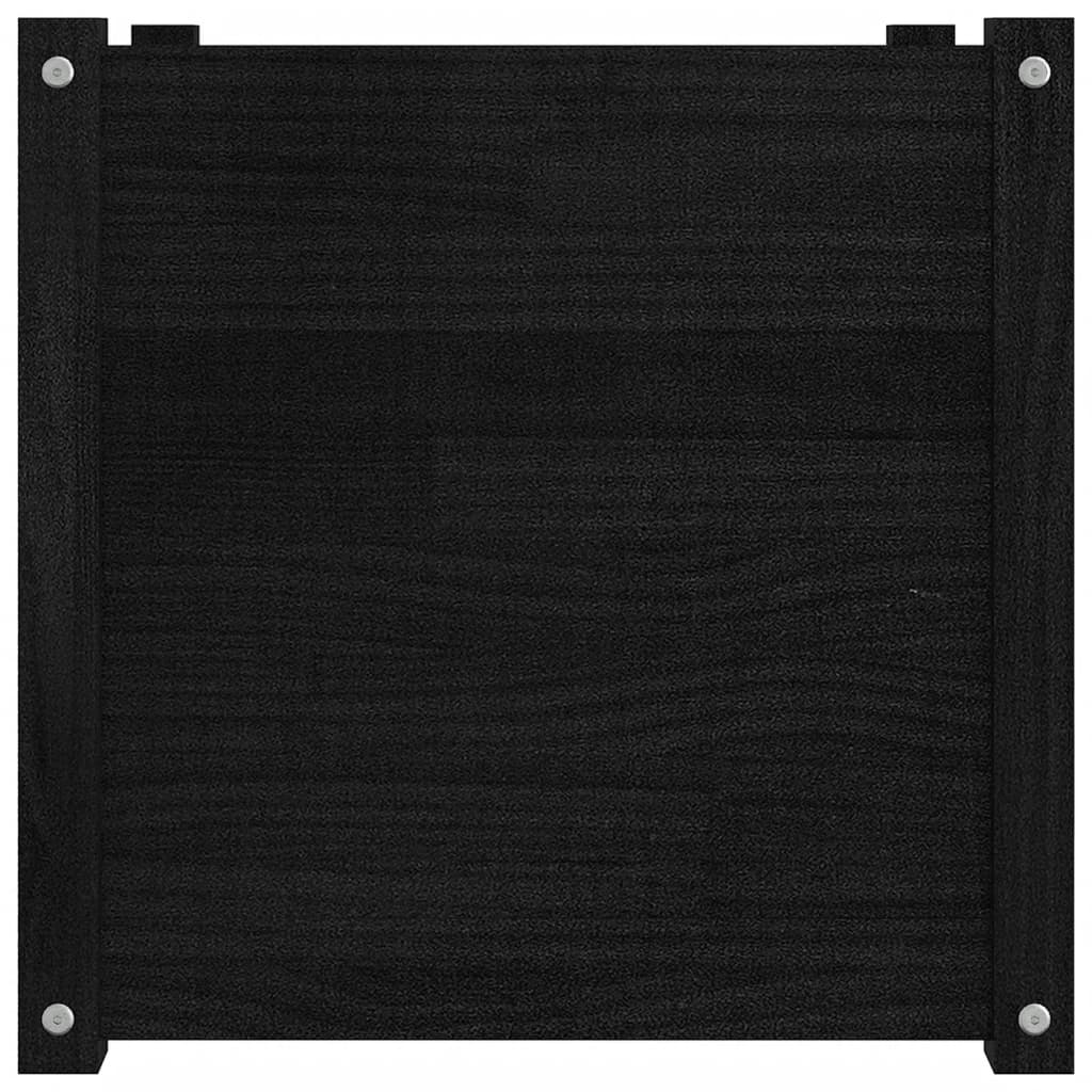 Berkfield Garden Planter Black 50x50x50 cm Solid Pinewood