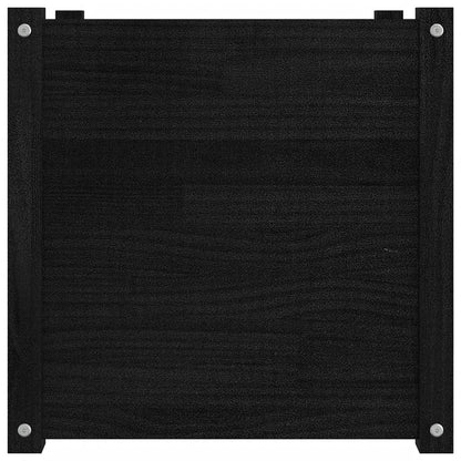 Berkfield Garden Planter Black 50x50x50 cm Solid Pinewood