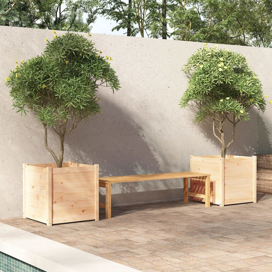 Berkfield Garden Planters 2 pcs 60x60x60 cm Solid Pinewood