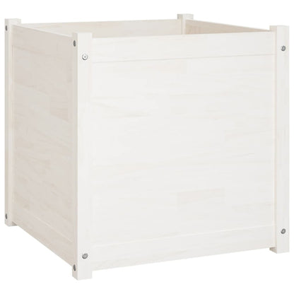 Berkfield Garden Planters 2 pcs White 60x60x60 cm Solid Pinewood