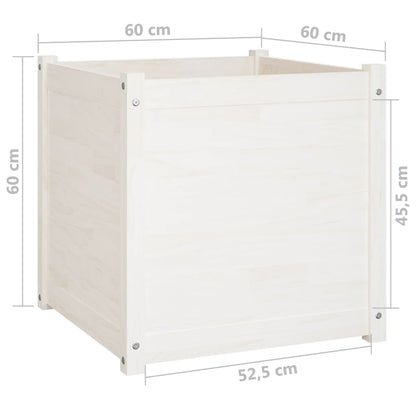 Berkfield Garden Planters 2 pcs White 60x60x60 cm Solid Pinewood