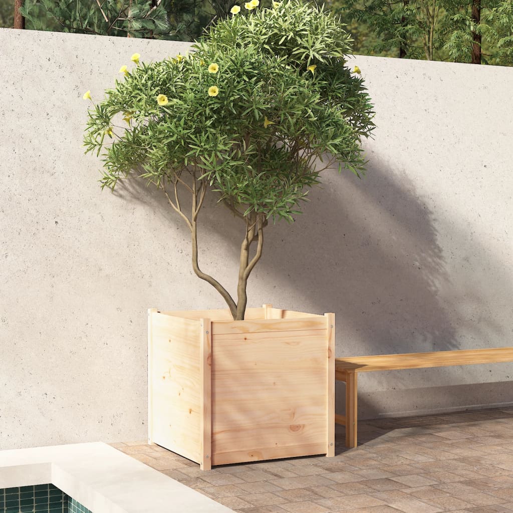 Berkfield Garden Planter 70x70x70 cm Solid Pinewood
