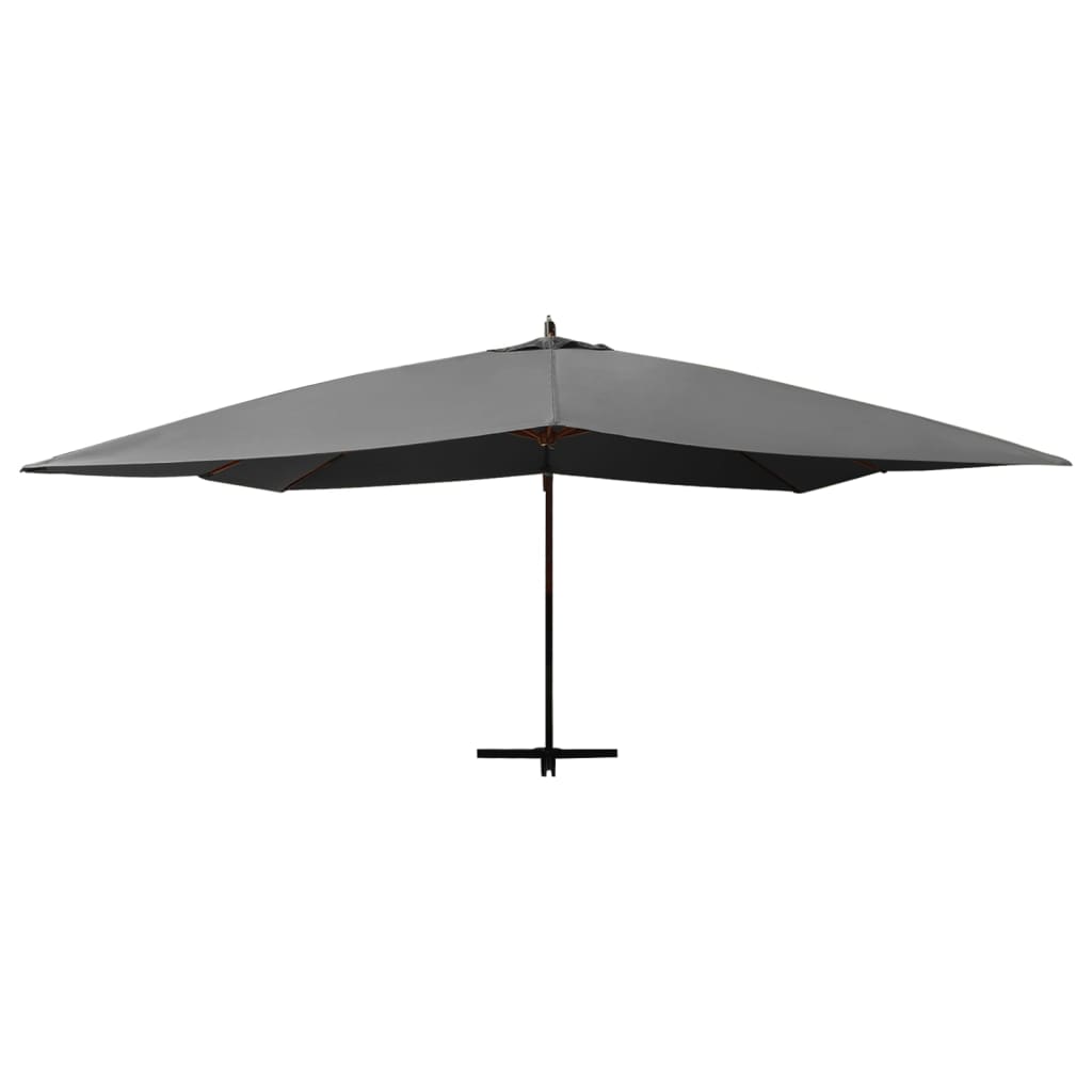 Berkfield Cantilever Umbrella with Wooden Pole 400x300 cm Anthracite