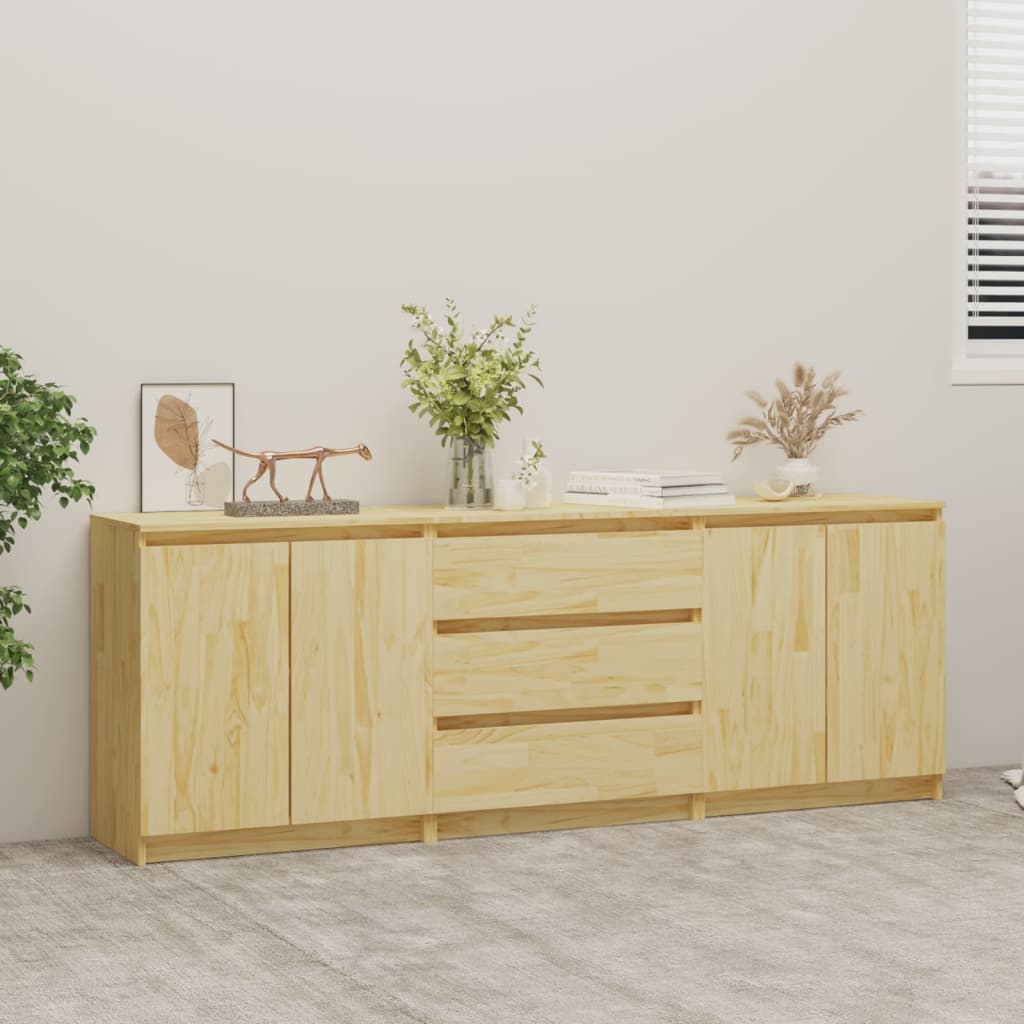 Berkfield Side Cabinet 180x36x65 cm Solid Pinewood