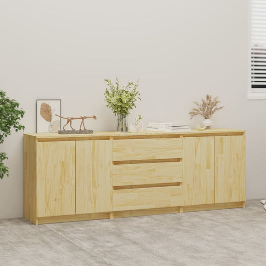 Berkfield Side Cabinet 180x36x65 cm Solid Pinewood