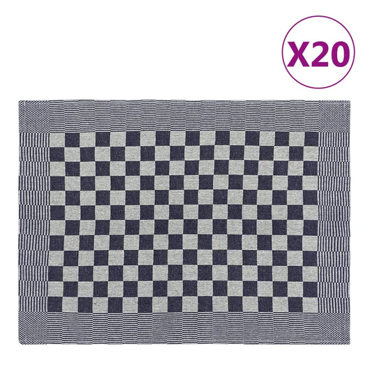 Berkfield Kitchen Towels 20 pcs Blue and White 50x70 cm Cotton
